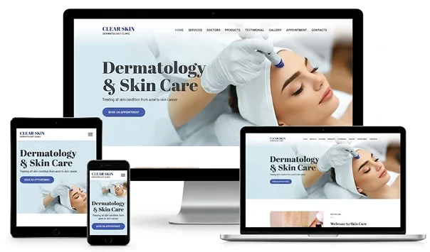 Dermatology clinic UI/UX website design portfolio