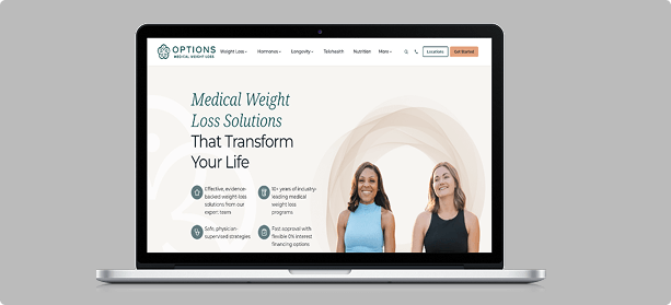 Medical weight loss program website design