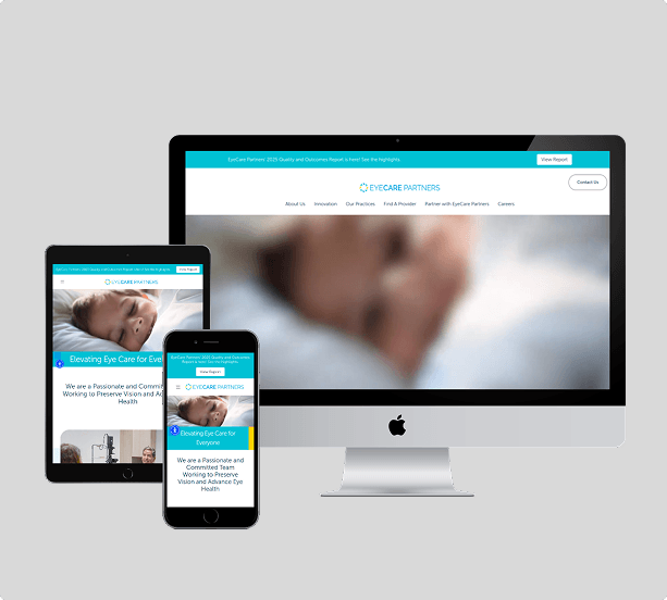 Modern optometry and vision care website design responsiveness
