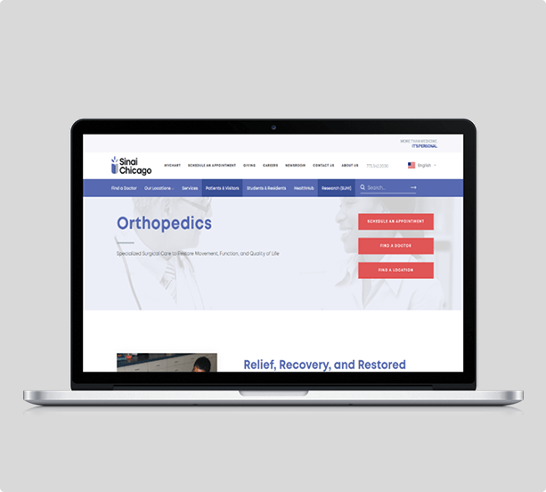 Orthopedic clinic website development