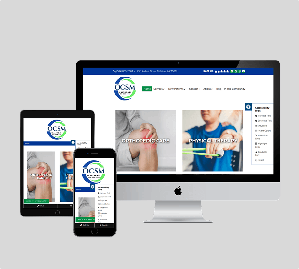 Orthopedic surgery and sports medicine clinic website design responsiveness