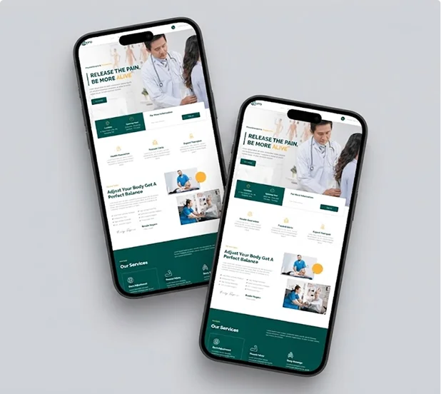Responsive healthcare website on mobile devices