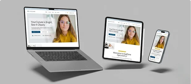 Healthcare website displayed on desktop and mobile