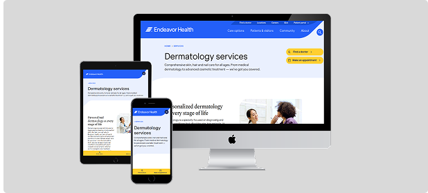 Dermatology clinic website design