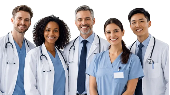 Healthcare professionals using digital solutions